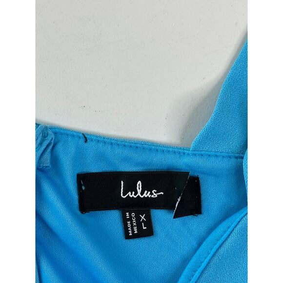 Lulus Always Beautiful Teal Blue Tulip Midi Dress XL NWOT Wedding Guest $69 - Picture 4 of 7